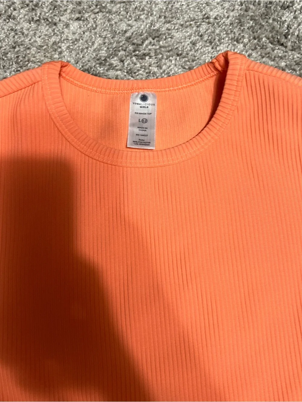 Girls Ribbed Orange Top and Skirt Yogalicious Set